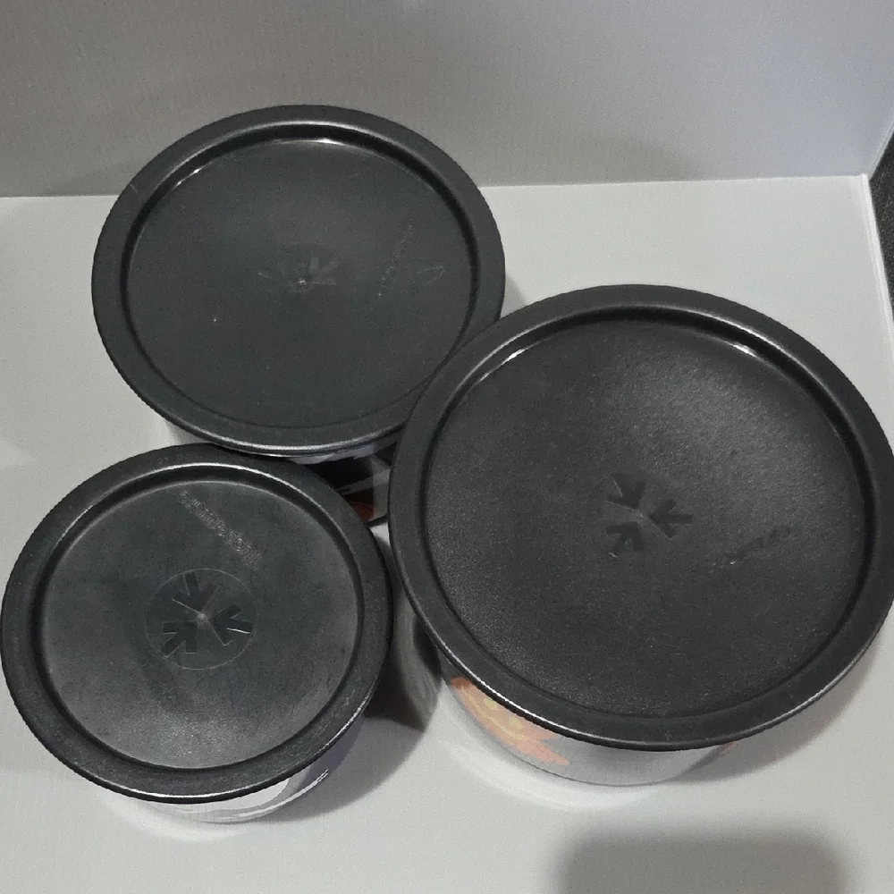 Tupperware Halloween Stacking Bowls - Black and Orange